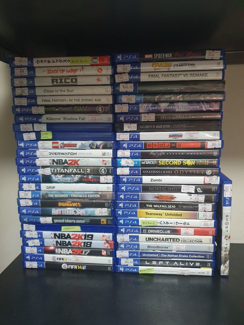 Selling 51 Sony PS4 Videogames (Category: PlayStation) located in Quezon City. Submitted by itemsforadoption (Listing ID 1334491917, Image 1). Description: Rfs: Its 2024! Happy New Year! Hoping you have a good year ahead of you! If you have questions feel free to send a message. Though I'll most likely be able to reply from 10am to 8pm. Please be patient and understanding. Decluttering games and items that I've picked up or for friends and family