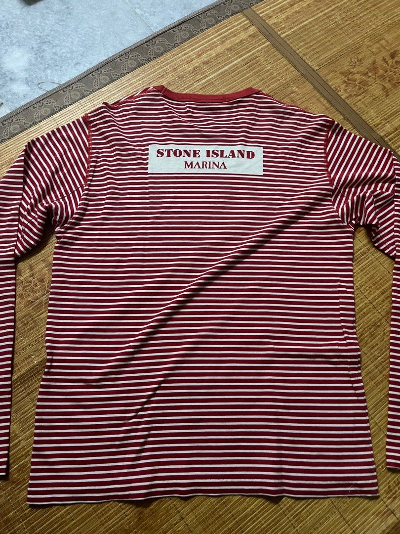 Stone island marina striped long sleeve sales