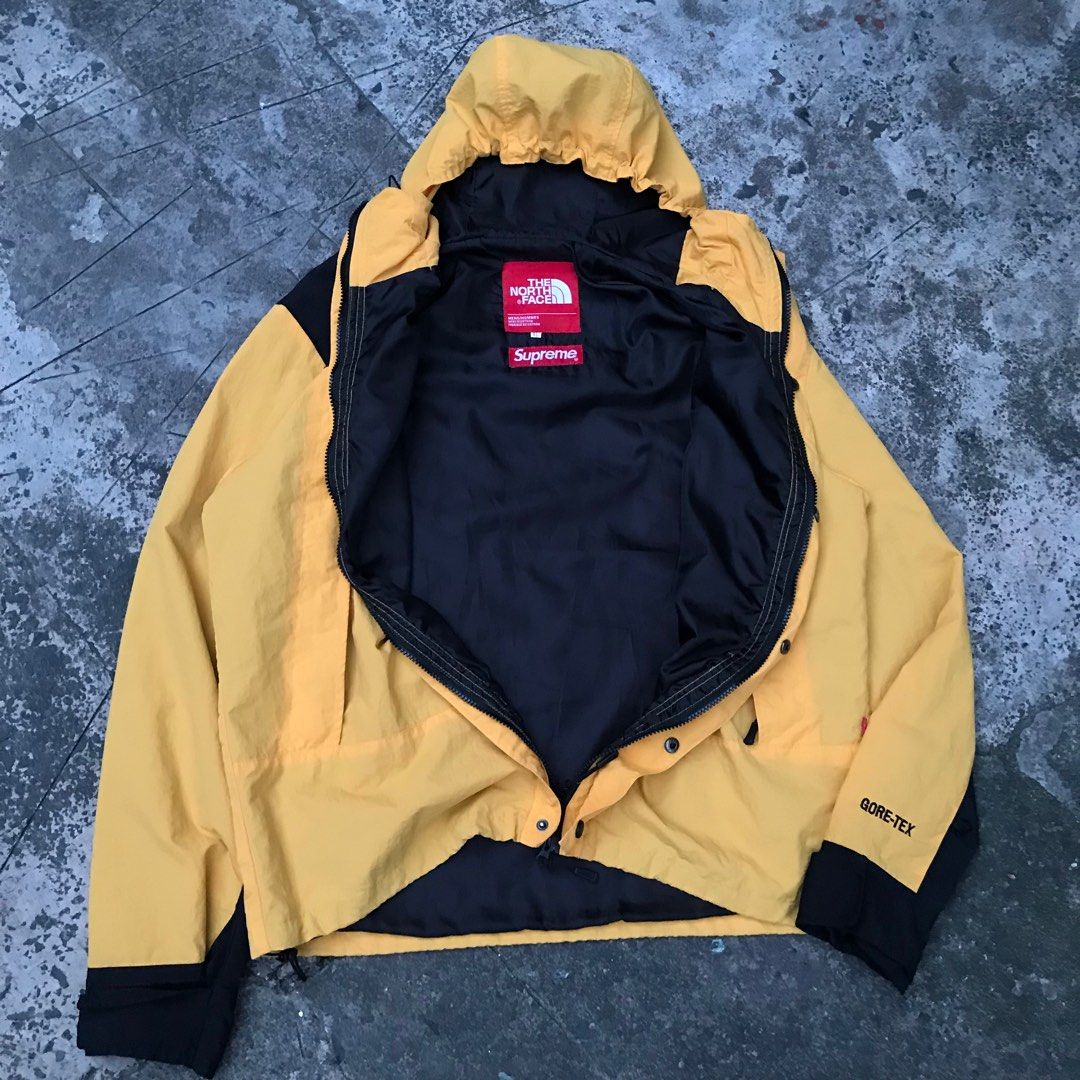 SUPREMExTHENORTHFACE ARC LOGO MOUNTAIN PARKA YELLOW Men s Fashion Tops Sets Hoodies on Carousell