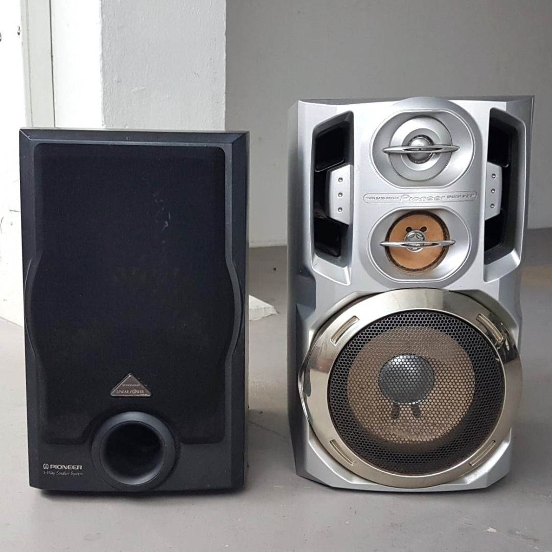 Vintage PIONEER 3-Way Speaker System, Black White Model, JAPAN