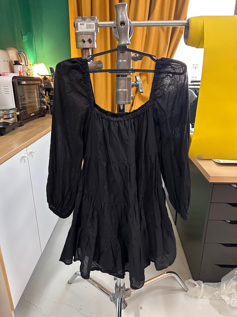 White Ginger Black Baby Doll Dress, Women's Fashion, Dresses