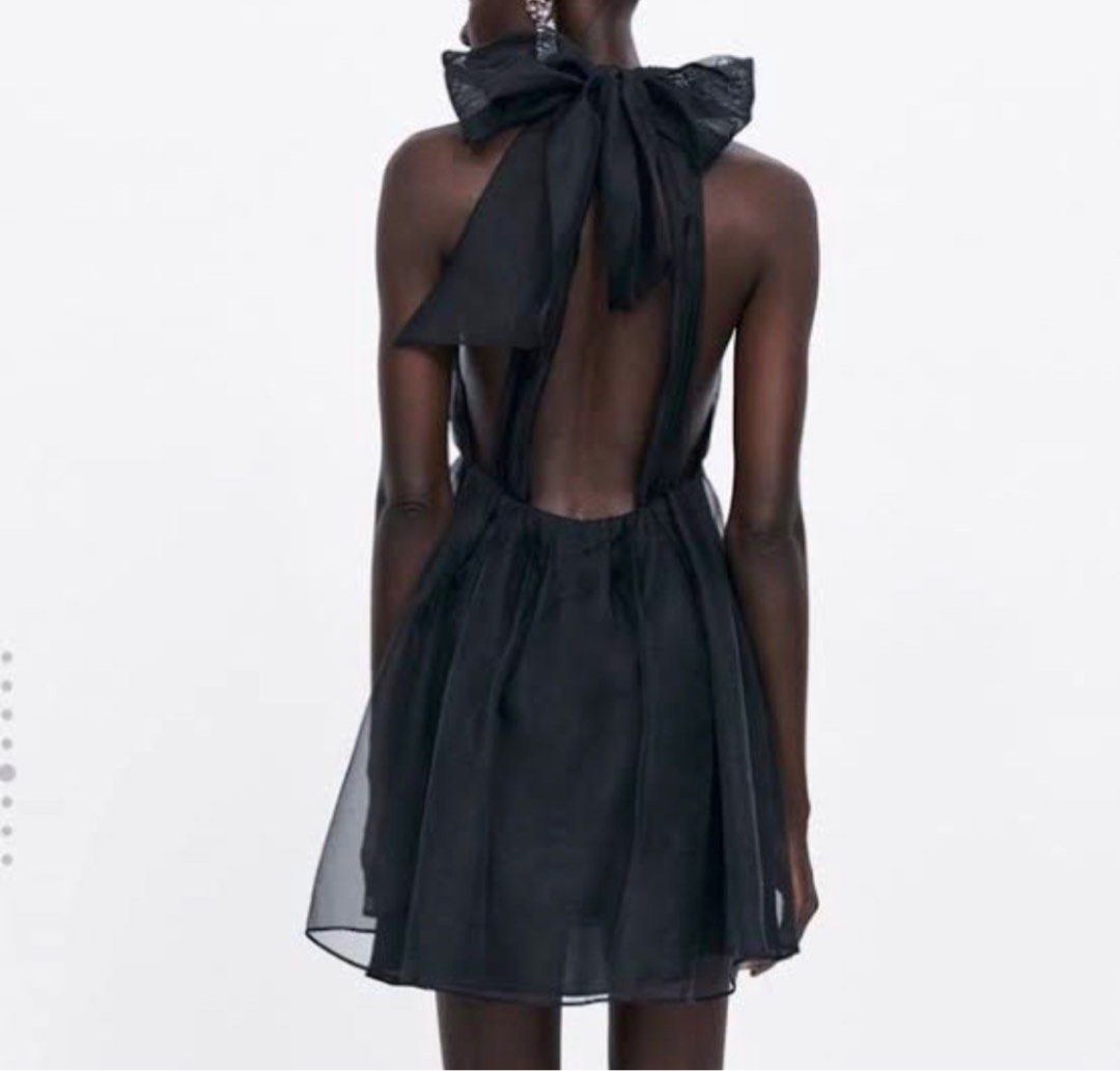 strapless open back dress Adele Off-The-Shoulder Organza Midi Dress | Made-To-Order
