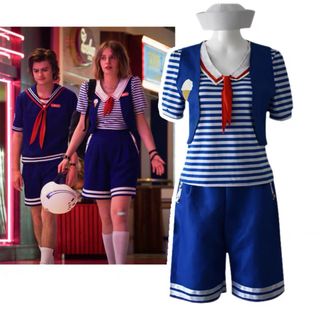 萬聖節服裝 Netflix 怪奇物語 Stranger Things Scoops Ahoy Steve and Robin 海軍水手服 冰淇淋店員服裝64237343102338110
