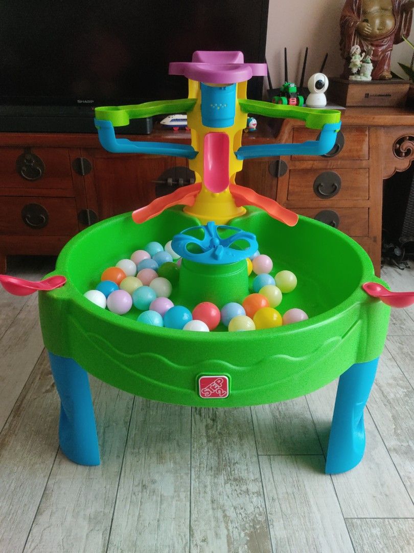 Activity Table (Category: Infant Playtime) located in Singapore. Submitted by hosenho63 (Listing ID 1334564543, Image 1). Description: STEP2 play table for kids. Can be used in the pool or bathroom. Come with balls and original box. Play table in clean and good condition. Self pickup at my place only..