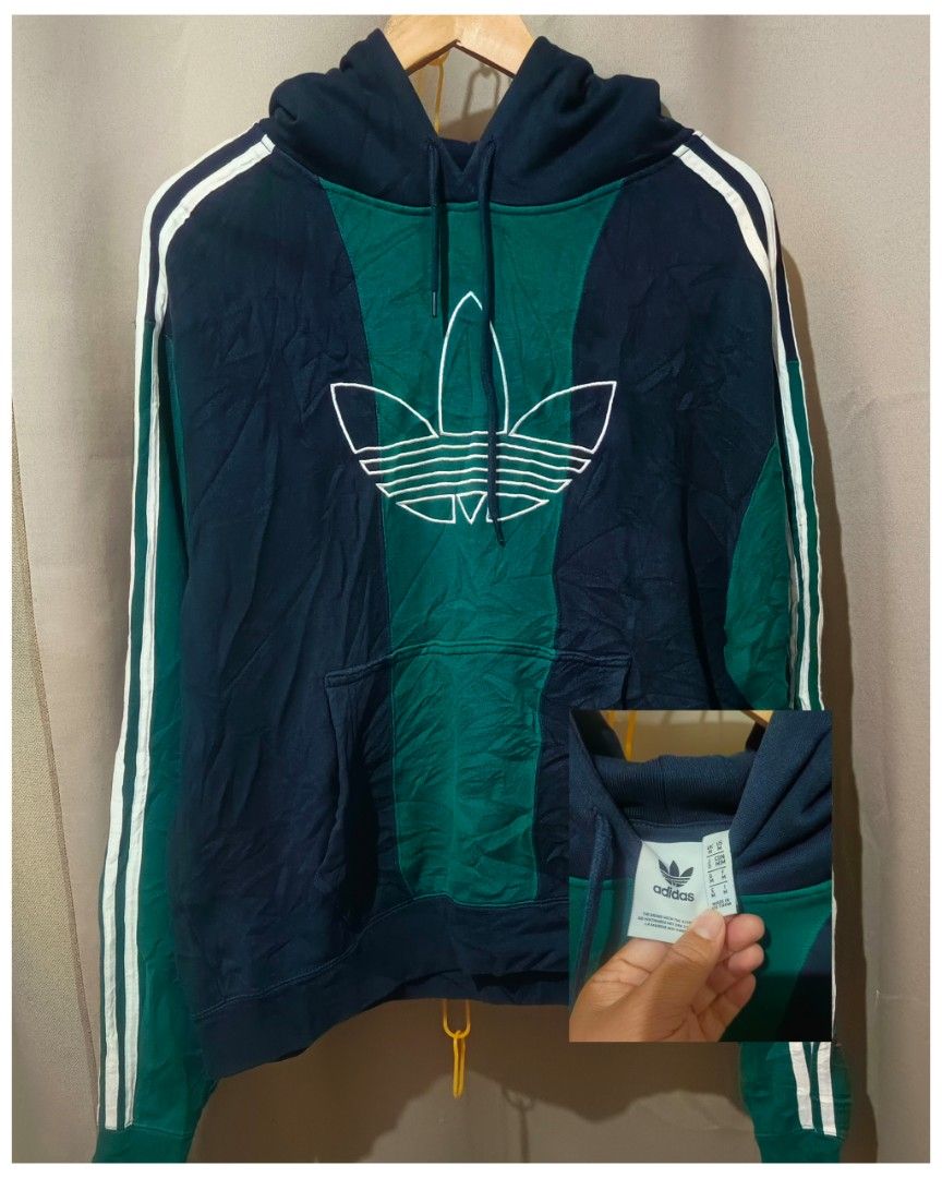 Adidas trefoil tri tone hoodie Men s Fashion Coats Jackets and Outerwear on Carousell