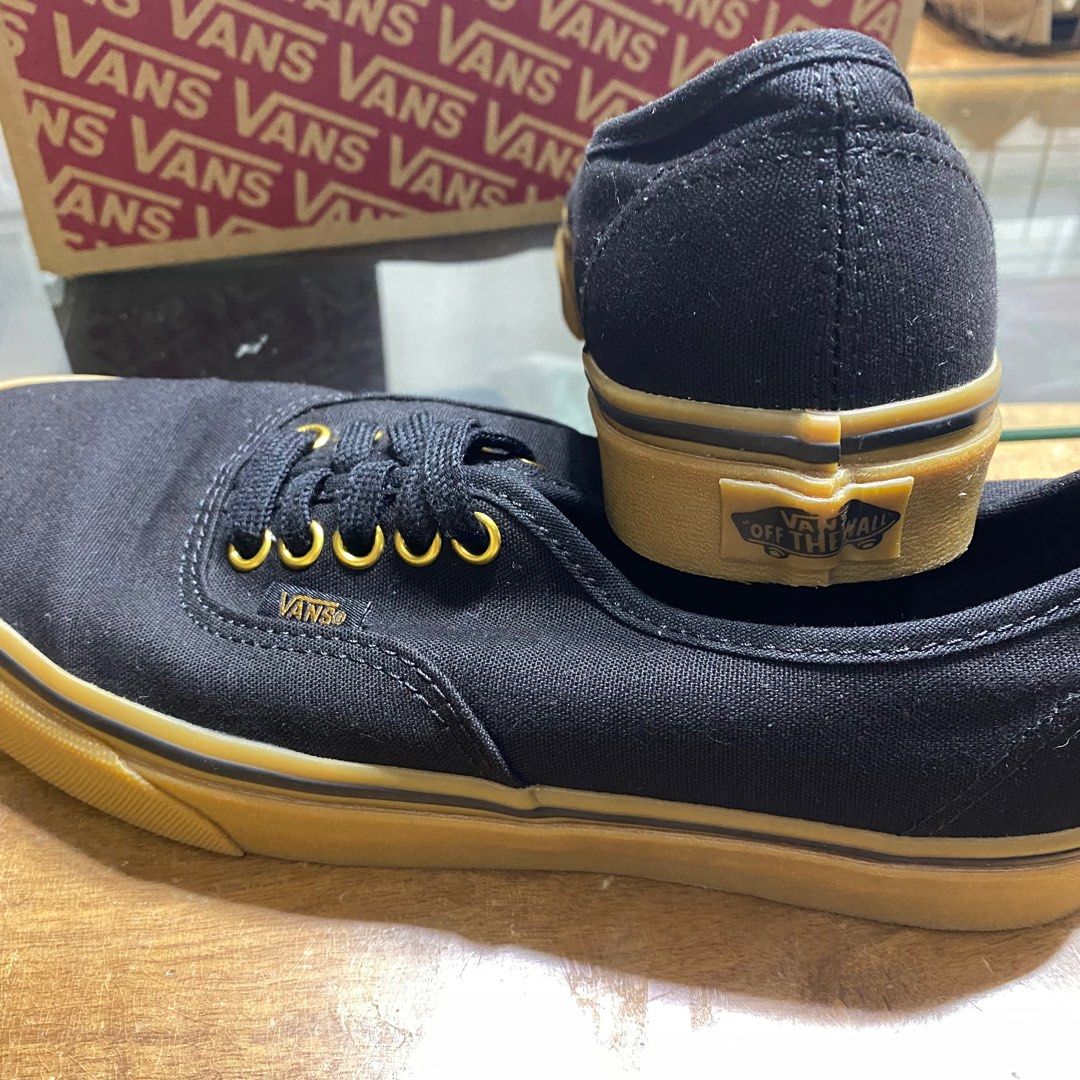 Vans black gumsole gold eyelet cheap