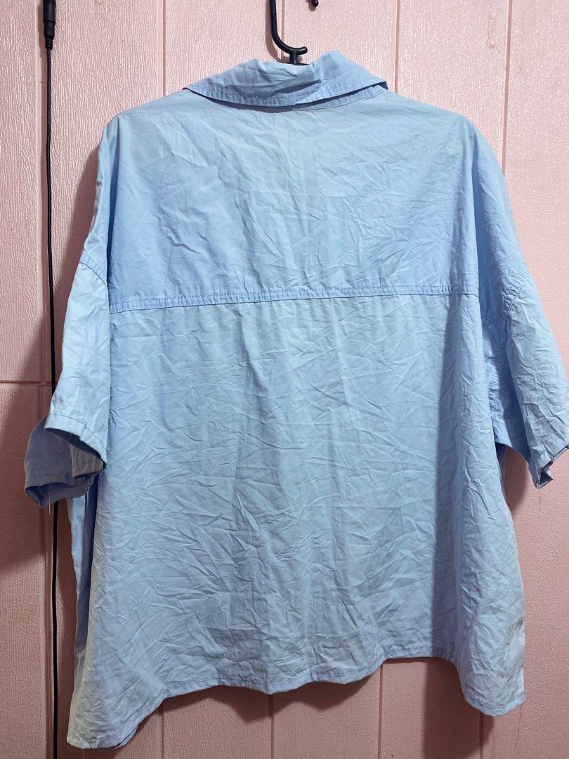 Baby Blue Oversized Buttondown Polo (Category: Blouses) located in Quezon City. Submitted by altered_mnl (Listing ID 1334631066, Image 2). Description: .