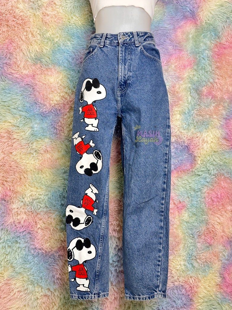 Bershka Denim x Peanuts, Fesyen Wanita, Pakaian Wanita, Bawahan di