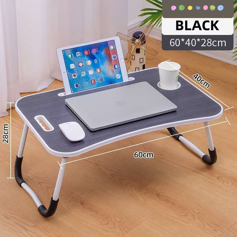 black Meja Lipat Serbaguna Meja Belajar Foldable Anti-slip Table Laptop ...