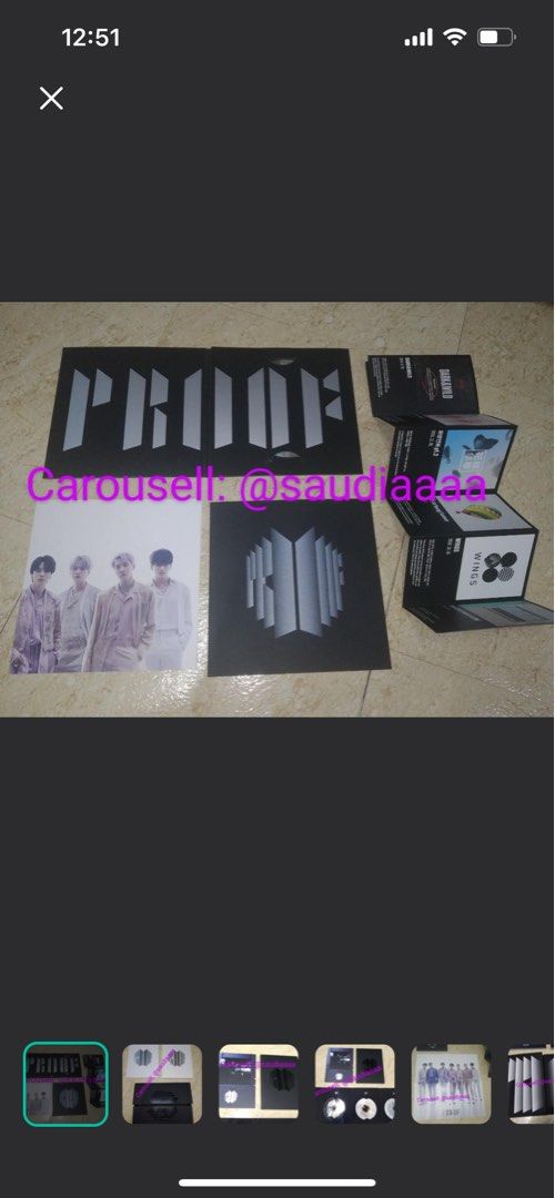 BTS PROOF-standard & compact (Category: K-Wave) located in Shah Alam. Submitted by saudiaaaa (Listing ID 1334590486, Image 1). Description: All included except pcs - can nego.