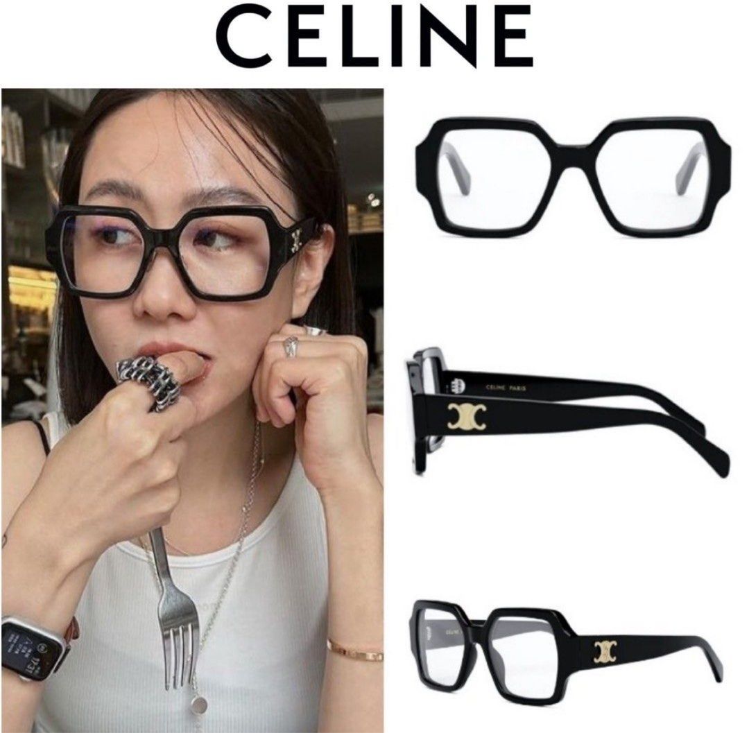 Celine Spectacles bold frame glasses eye glasses eyewear square shape collection Father s Mother s Day Valentine s Day best Christmas Birthday Xmas Boyfriend gift Women s Fashion Watches Accessories S...
