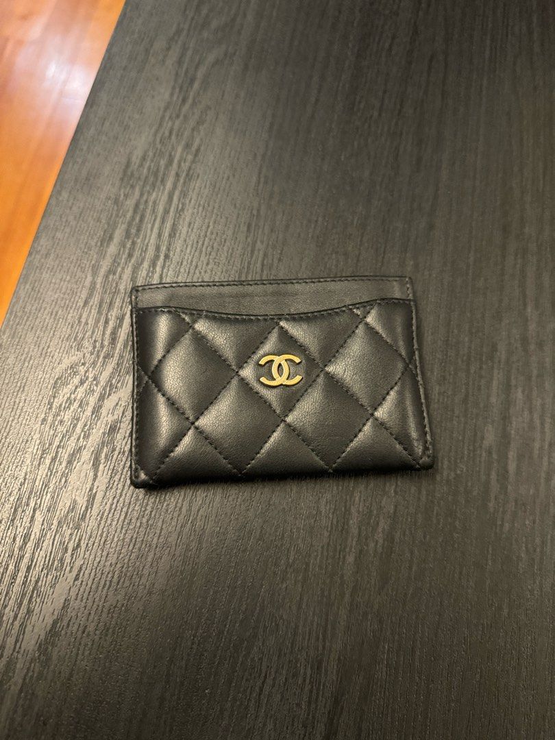 Chanel card holder grey used