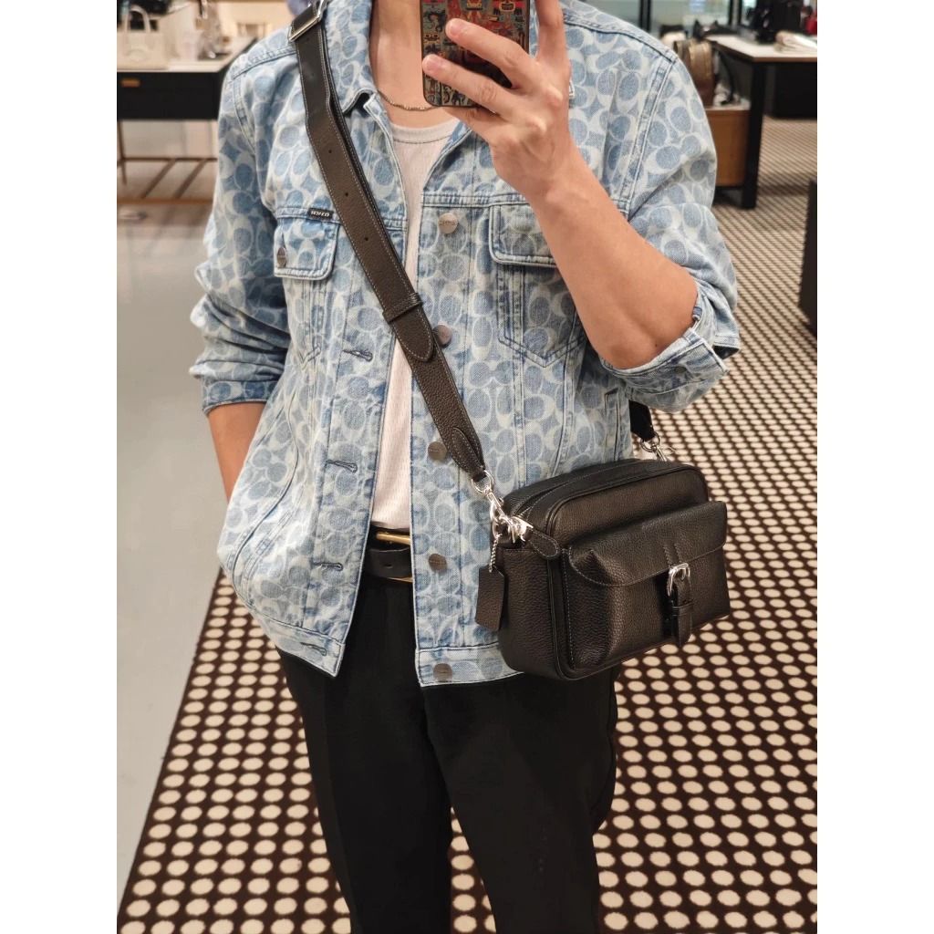 Coach Warner Crossbody Bag In Signature Canvas, Refined Pebble 
