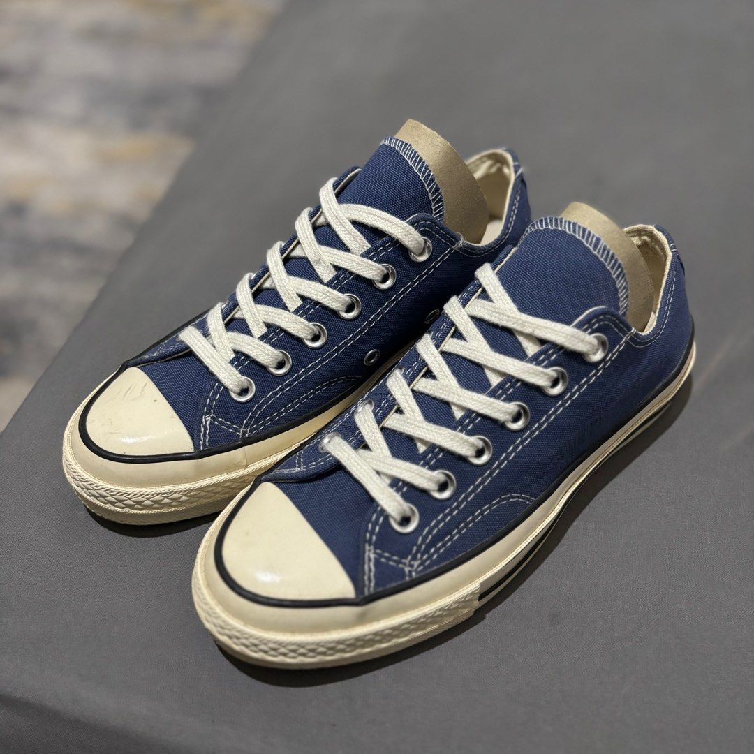 Navy Blue Converse Low Converse 70s Low Blue Navy, Fesyen Wanita