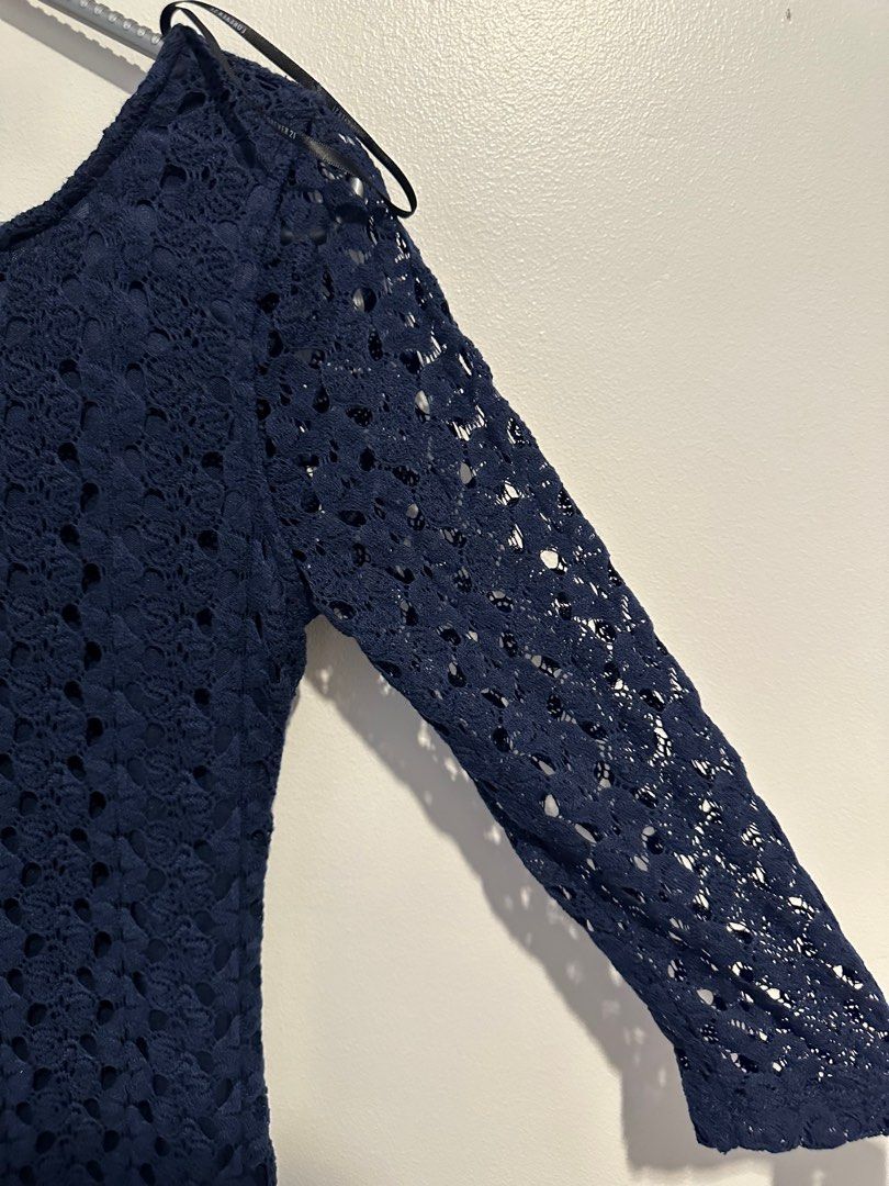 Forever 21 Blue Lace Dress (Category: Evening dresses & gowns) located in San Juan City. Submitted by ns_dy (Listing ID 1334609100, Image 3). Description: 3/4 Sleeves slightly stretchy fabric Lining up to thighs .
