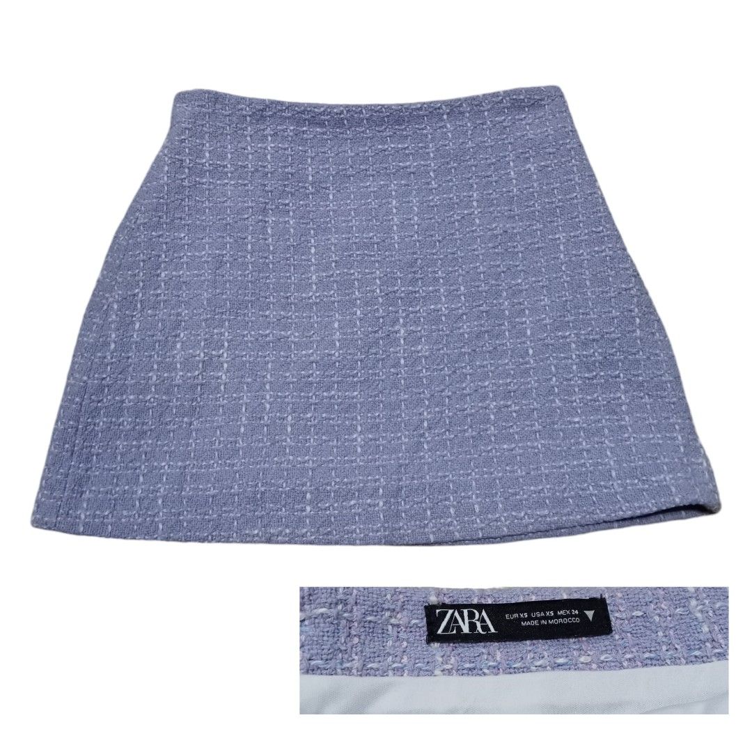 Lilac tweed skirt zara discount