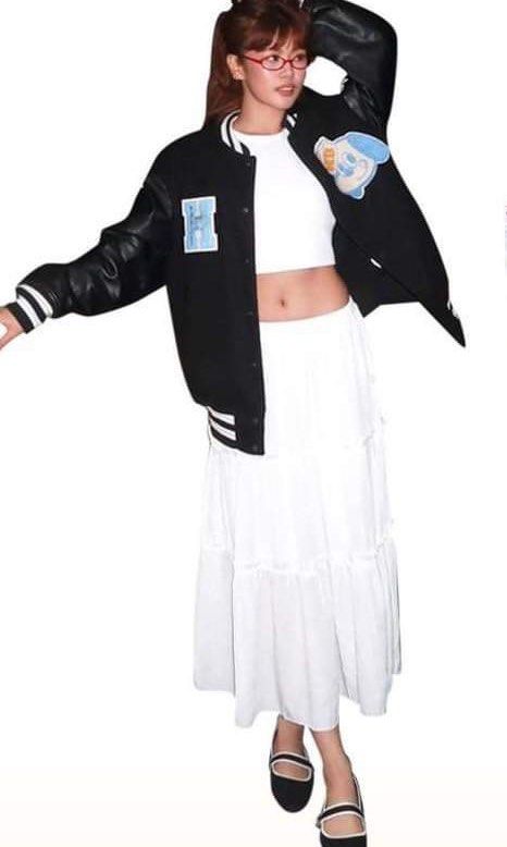 GU x Studio Seven Varsity Jacket (Category: Activewear) located in Baguio. Submitted by lordeidara (Listing ID 1333423587, Image 1). Description: 8.5/10 Color:Black Material: Wool/Leather Size on tag:L Fits: Length: 28 Width: 27.5 Sleeve Length: 23.5 Shoulder to shoulder: 22 Hem:21.