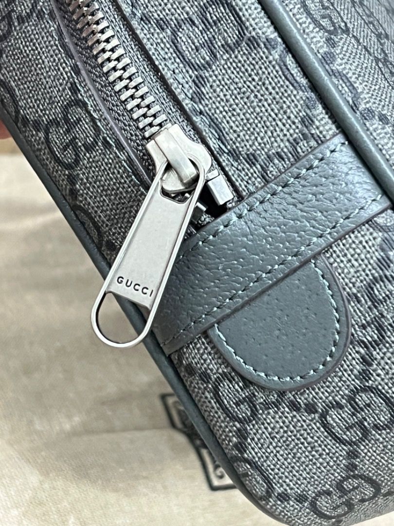 Gucci Grey and black GG Supreme canvas Toiletry Case Clutch Bag Luxury Bags Wallets on Carousell