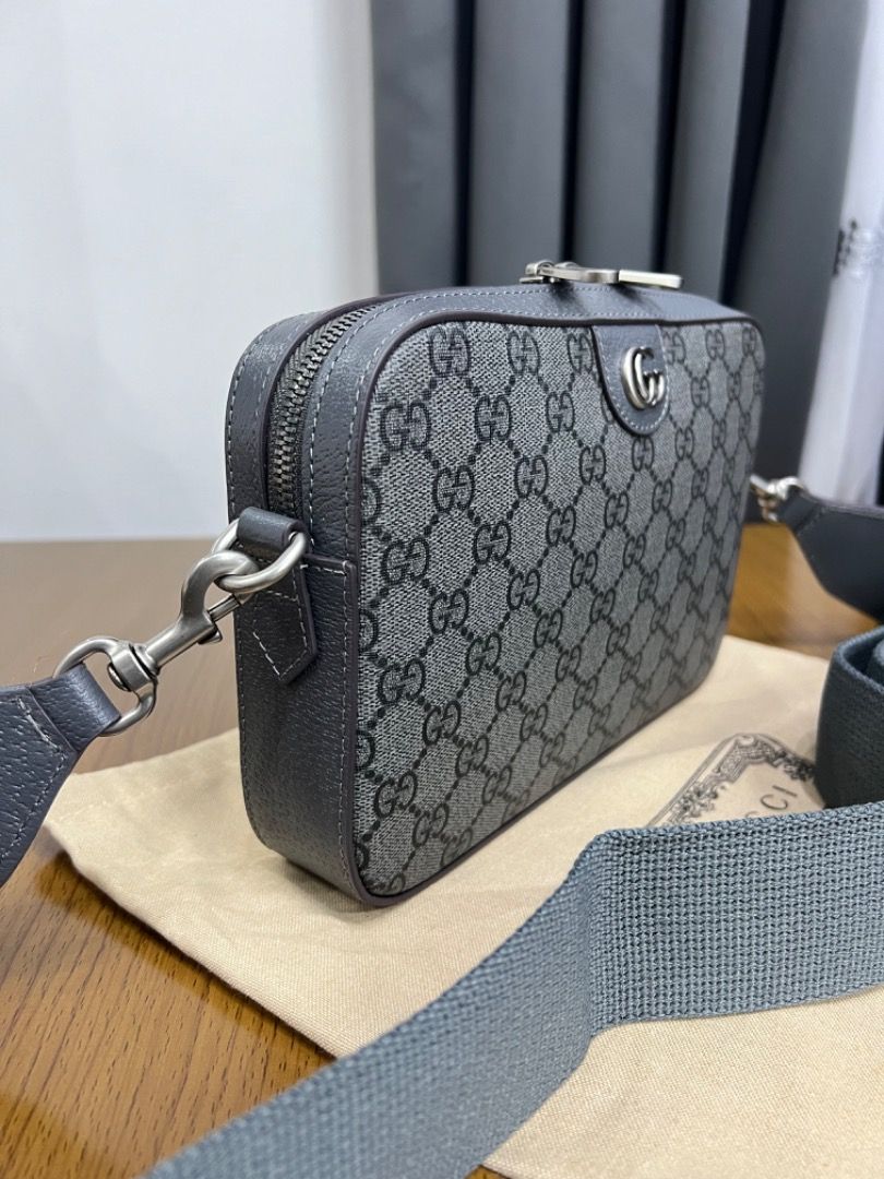 Gucci Grey and black GG Supreme canvas Sling bag Luxury Bags Wallets on Carousell