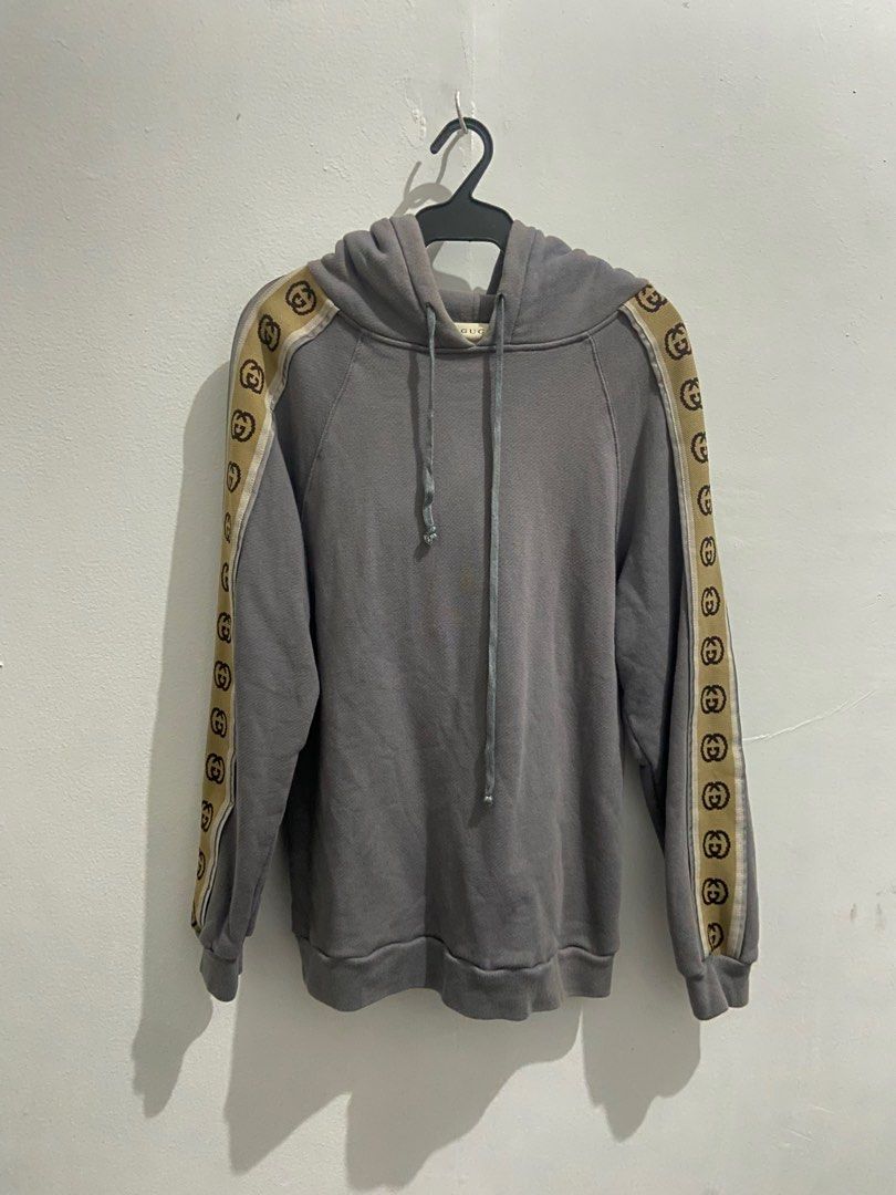 Gucci hoodie grey on sale