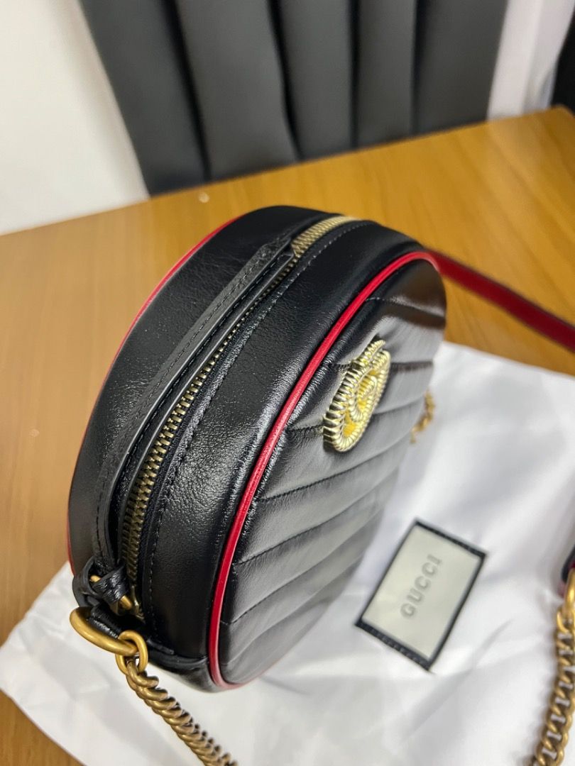Gucci Marmont Round Black Bag Luxury Bags Wallets on Carousell