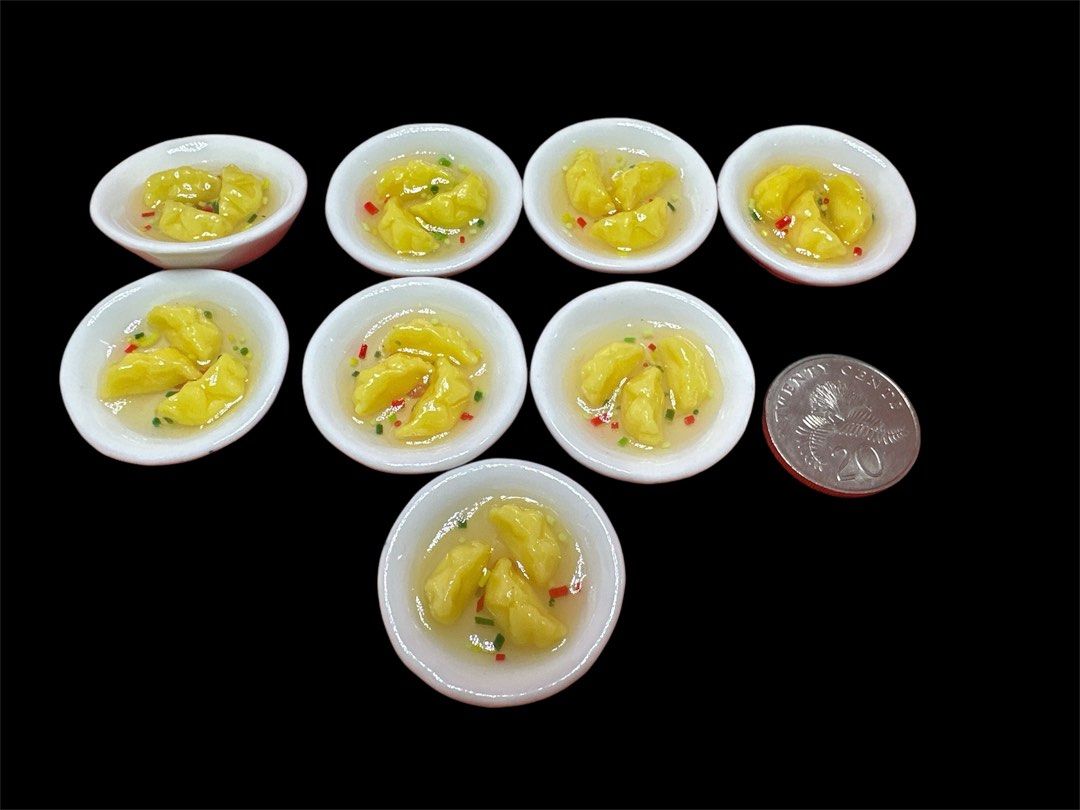 Handmade Miniature Traditional Chinese Soup Dumpling, Wanton, 上湯水餃, Clay, resin, 1 bowl (Category: Handmade Craft) located in Singapore. Submitted by mini.collectibles.1 (Listing ID 1334624139, Image 2). Description: Handmade Miniature Traditional Chinese Soup Dumpling, Wanton, 上湯水餃, Clay, resin, 1 bowl All are handmade. Size may varies. May have finger pressing stains. Made from clay, resin. Miniature Showcase Display Store at the address below: