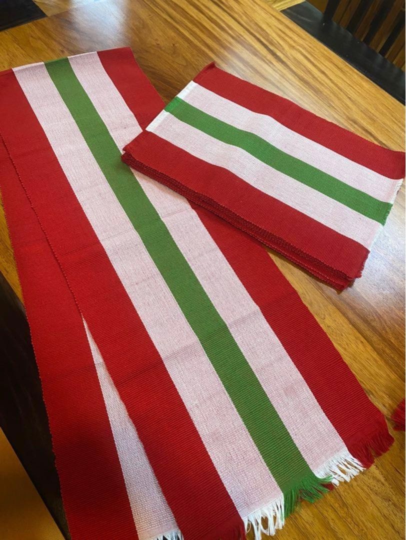 Handwoven Abel Iloco (Category: Table Linen & Textiles) located in Quezon City. Submitted by ViganCasaAbelIloco (Listing ID 1334570604, Image 3). Description: Available in the following sizes: *Size stated are APPROXIMATE MEASURES and may not be exact. TABLE RUNNER 36 inches length -300php 52 inches-500php(4 seater) 68 inches (recommended for 6 seater) -700php 85 inches ( for 8 seater)-900php 105 inches (recommended for 10 seater)- 1100php PLACEM