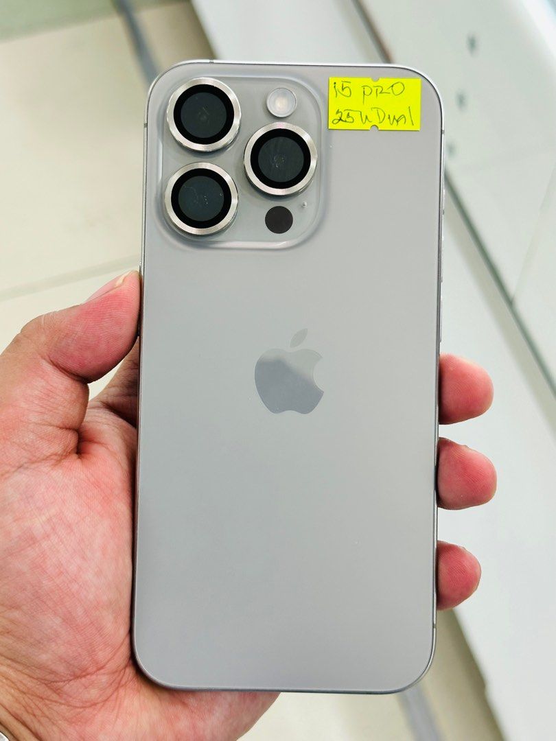 Iphone 15 Pro 256gb Good Batt FU (Category: iPhone 15 Series) located in San Juan City. Submitted by javedsgadgetshop (Listing ID 1334674241, Image 2). Description: OPEN FOR INSTALLMENT VIA CREDIT CARD/GGIVES/SPAY/BILLEASE & SWAP/TRADE-IN! BUY AND SELL! Quick Specs : Iphone 15pro (Dualsim) •256gb •HK Variant •Good batt health •Factory Unlock •95% Smoothness •No hidden issue | No Repaired •100% Authentic | Not Refurbished •w/ OEM Charger & store w