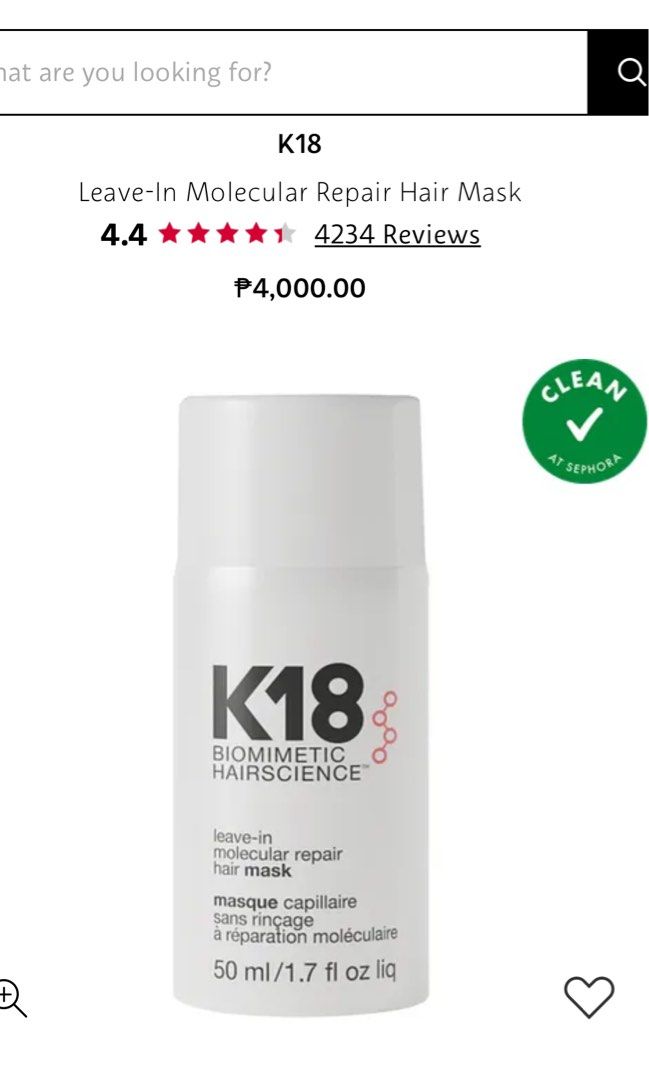 K18 hair mask (Category: Hair) located in Manila. Submitted by sarisaristorehk (Listing ID 1334641831, Image 1). Description: K18 hair mask 50ml .