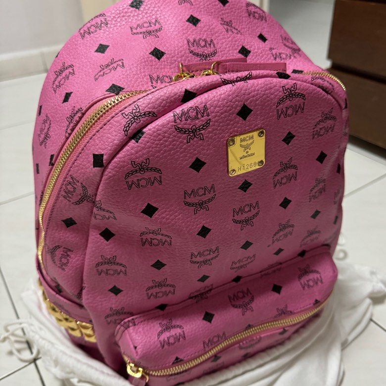 MCM Pink Backpack Women s Fashion Bags Wallets Backpacks on Carousell