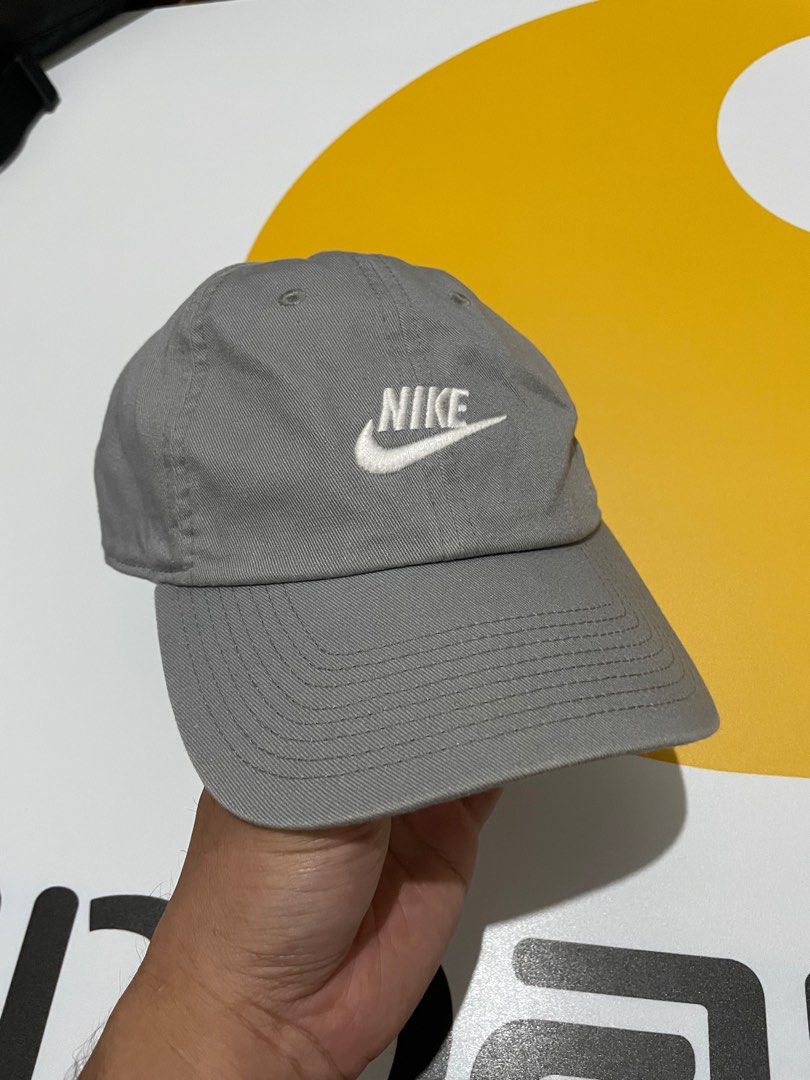 Nike Gray Adjustable Dad Hat Men s Fashion Watches Accessories Caps Hats on Carousell