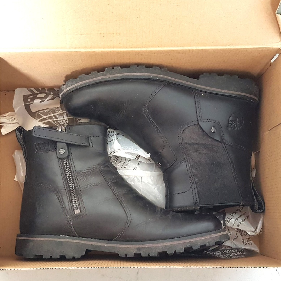 Original TIMBERLAND Black Leather Zipper Boots, US 4, UK EU - Main Image