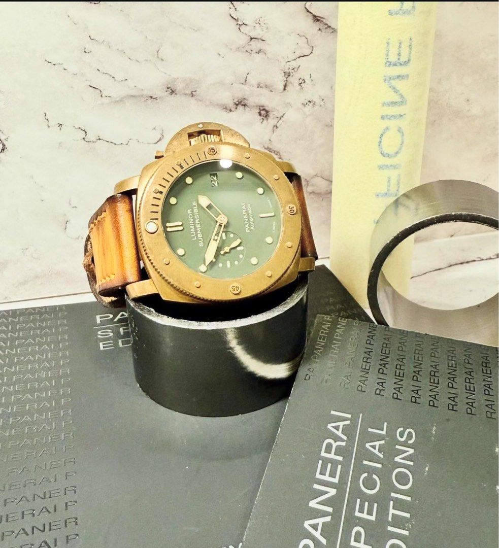 Panerai PAM382 “Bronzo” Luminor Submersible 1950 3 Days (Category: Watches) located in Singapore. Submitted by precision.timepieces (Listing ID 1262401545, Image 1). Description: Panerai PAM382 “Bronzo” Luminor Submersible 1950 3 Days We are pleased to offer a Panerai PAM382 “Bronzo” Luminor Submersible 1950 3 Days to add to your watch collection. WAP Samuel Lee @ 9670-0733 or message us for more info. Do follow us and check out our latest timepi