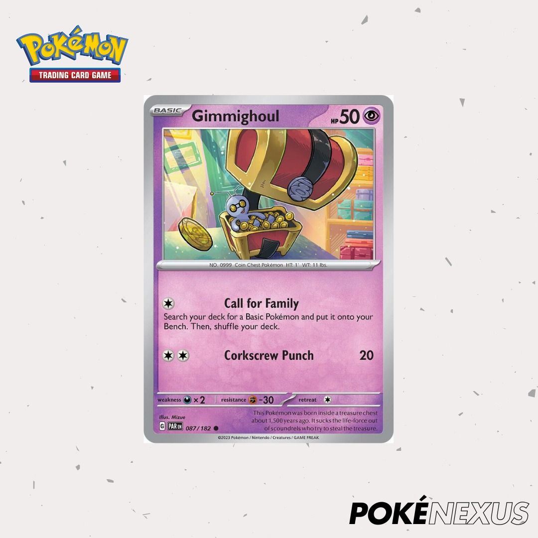 Pokemon Scarlet & Violet - Paradox Rift - Gimmighoul - 087/182 - Common,  Hobbies & Toys, Toys & Games on Carousell