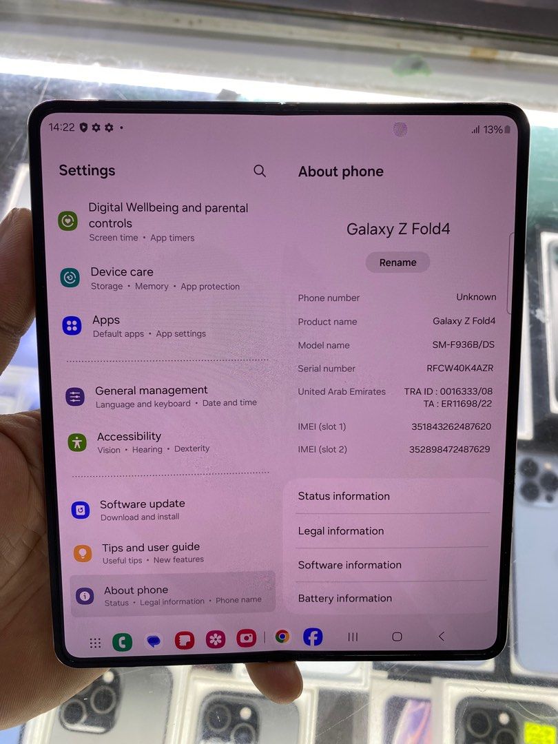 Secondhand Samsung Zfold 4 256 gb (Category: Samsung) located in Manila. Submitted by orlandotub99548 (Listing ID 1334606176, Image 2). Description: Available Samsung Zfold 4 256 gb aecondhand color white smooth see pic for more details pick up store greenhills shopping center we do cod door to door we ship nationwide via lbc we accept gcash we accept bank trans we accept installment credit card we accept ggives for info and inquiry contact 09277