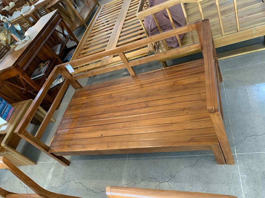 Solid Teak Wood Side Pull Sofa Bed frame- (Category: Sofas) located in Quezon City. Submitted by golden_ltfp.online.sales (Listing ID 1334575176, Image 3). Description: ITEM: Handcrafted Solid Teak Wood Side Pull Sofa Bed Frame Furniture SERIES: Gold Teak (Indoor Series) MAIN MATERIAL: Teak Wood (Tectona Grandis) FINISHING: N. Cellulose APPROXIMATE DIMENSIONS: (size may vary slightly due to its handcrafted nature) Bed Form: 202 x 78 x 65 cm Sofa 