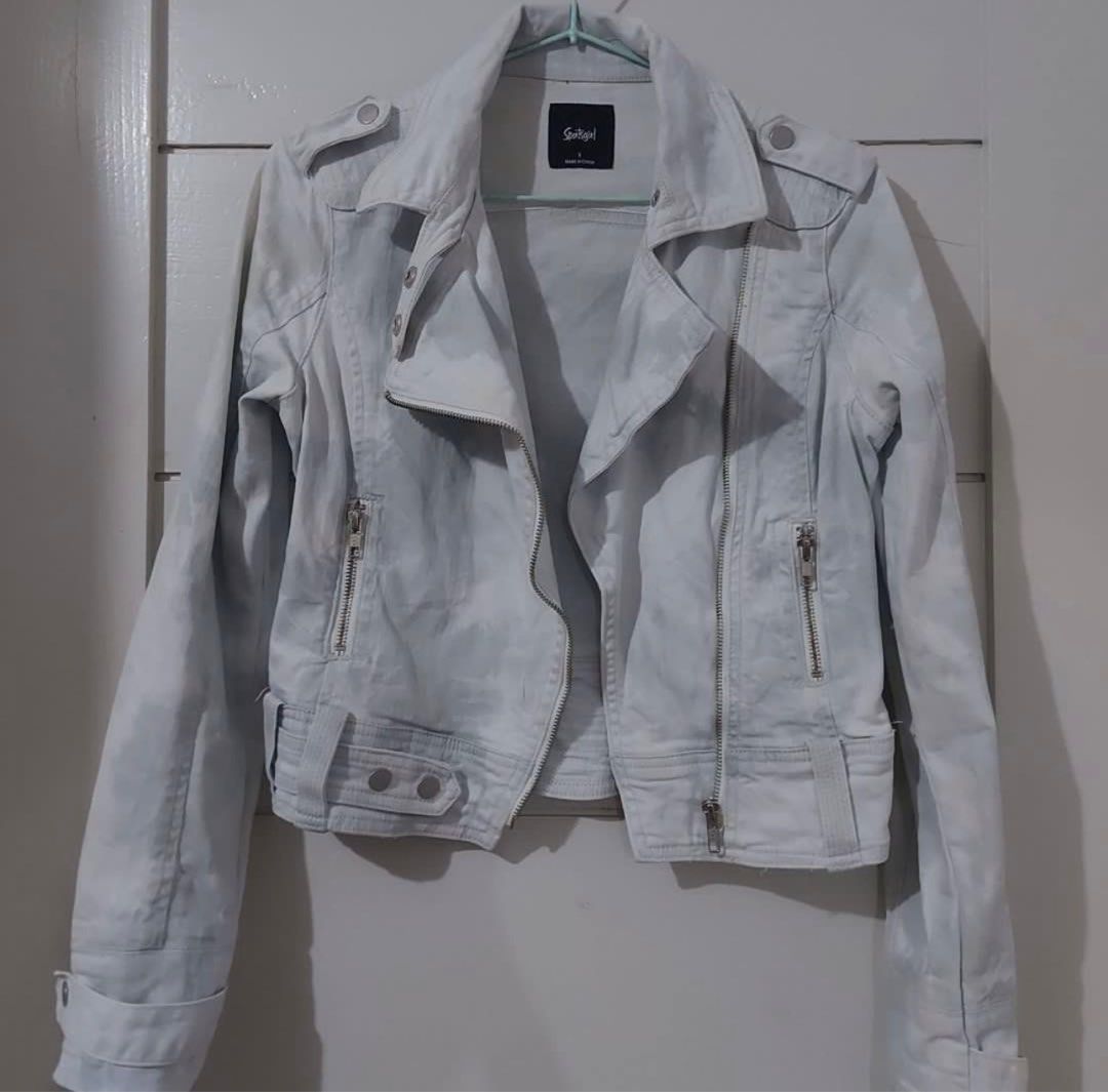 Sportsgirl Denim Biker Jacket Women s Fashion Coats Jackets and Outerwear on Carousell