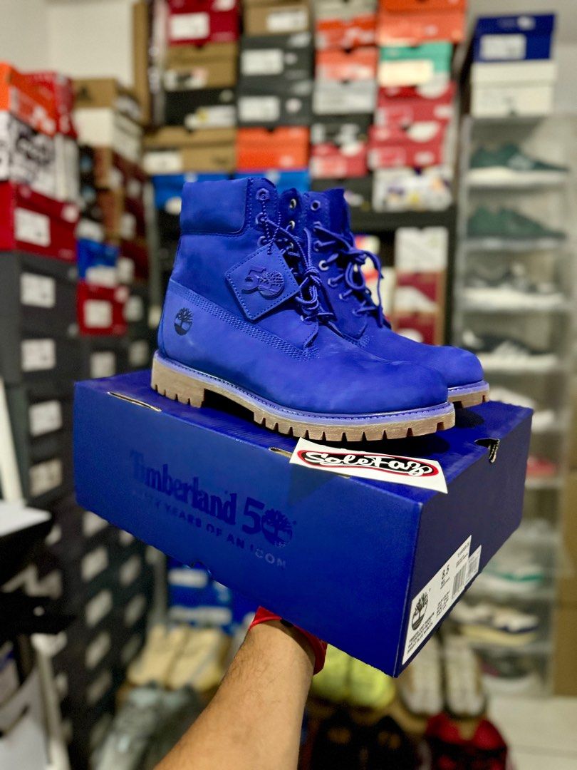 Timberland Boots 50th Anniversary Bright Blue Men s Fashion Footwear Boots on Carousell
