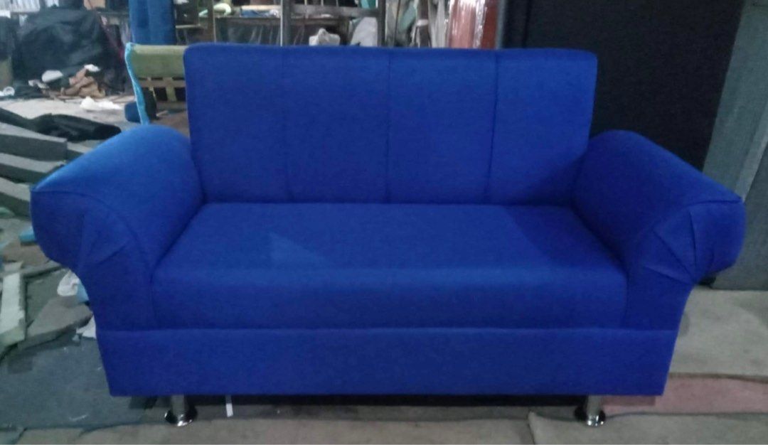 Two seater Blue Customade Sofa (Category: Sofas) located in Las Pinas. Submitted by abby_e_g (Listing ID 1334567765, Image 2). Description: L60“ x W23“ x H32“ End to end with 40“ x 18“ seating capacity Perfect for small condos Available in different colours (request for swatches) 5-7 days lead time Pm for more information. .