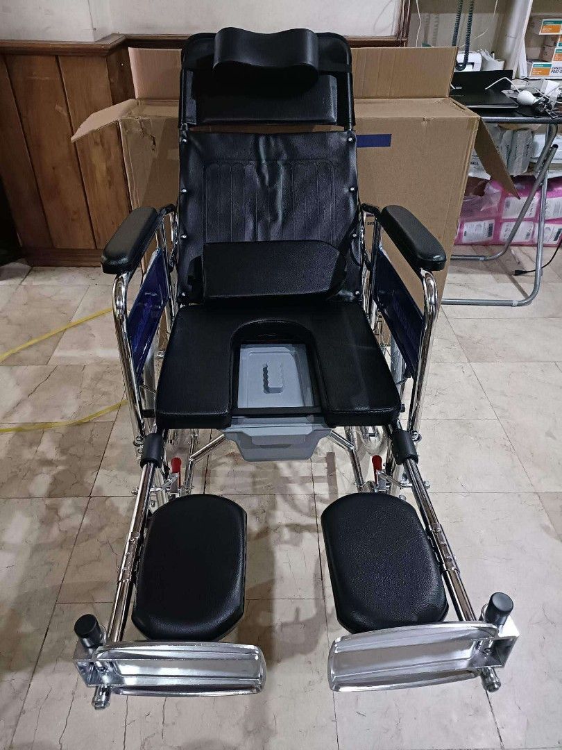 U-Type Reclining Commode Wheelchair (Category: Wheelchairs) located in Quezon City. Submitted by jesselee14kpop (Listing ID 1334557683, Image 2). Description: brandnew onhand negotiable open for pick up and delivery high quality we also sell many medical supplies call me 09268225723.