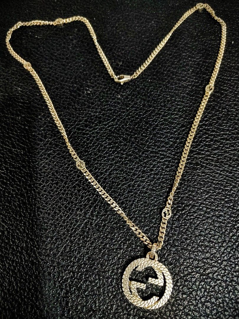 100 authentic RARE gucci interlocking necklace chain and pendant y2k vibes 925 silver necklace