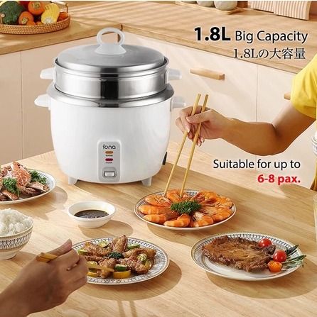 1.8L 304 Stainless Steel Rice Cooker One Simple Touch Small Rice Cooker with Steamer GLRC182 TV Home Appliances Kitchen Appliances Cookers on Carousell