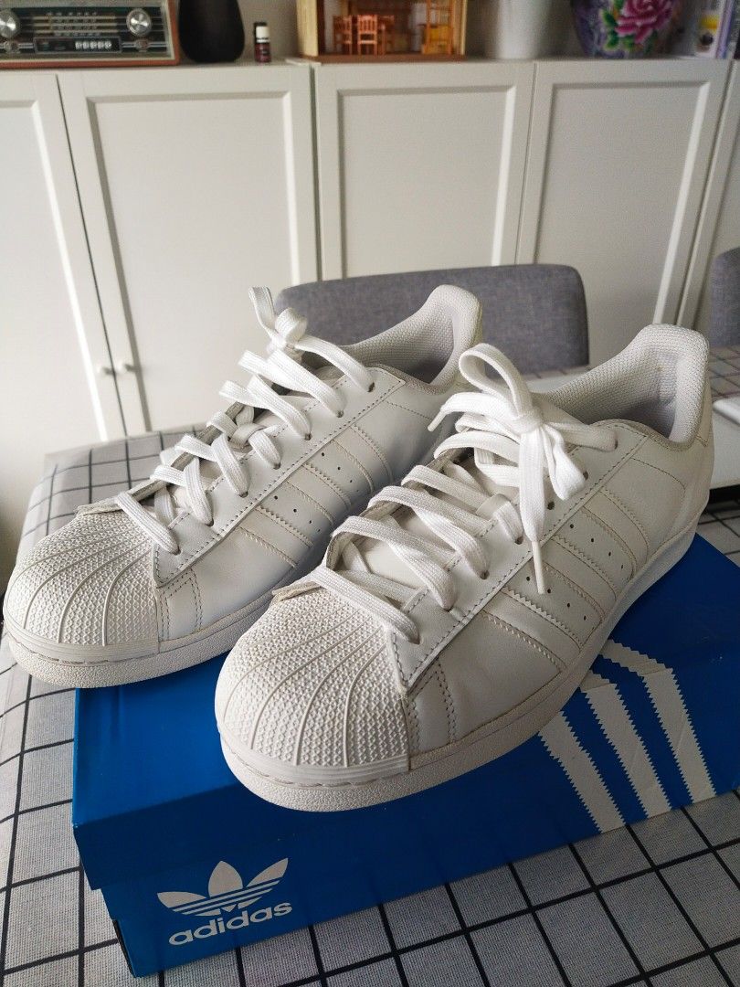 UK9 Adidas Superstar Foundation All White Men s Fashion Footwear Sneakers on Carousell