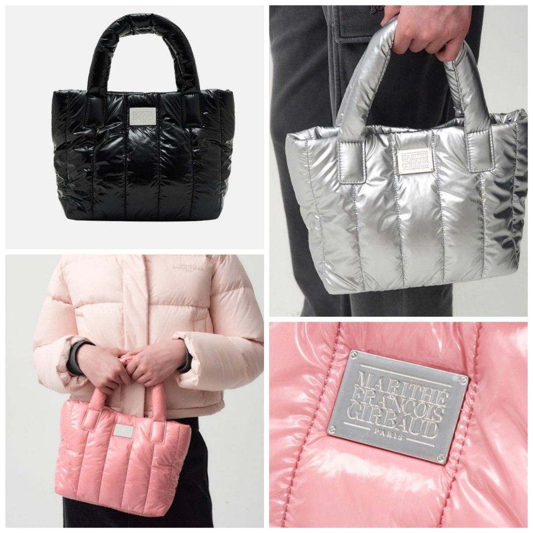 [MARITHE]★24FW★韓国人気★CLASSIC LOGO GLOSSY PADDING BAG CLASSIC LOGO GLOSSY PADDING BAG silver - MARITHE FRANCOIS