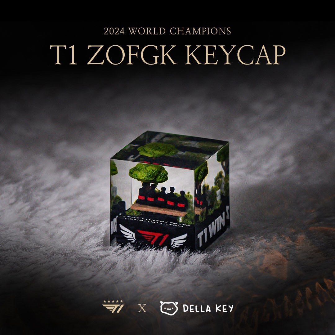 截單 預售 T1 V5 2024 T1 World Champions Keycap 官方商品 Zeus ONER Faker ...