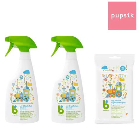 Babyganics Toy Highchair Cleaner Spray Wipes Fragrance Free Babies Kids Bathing Changing Other Baby Bathing Changing Needs on Carousell
