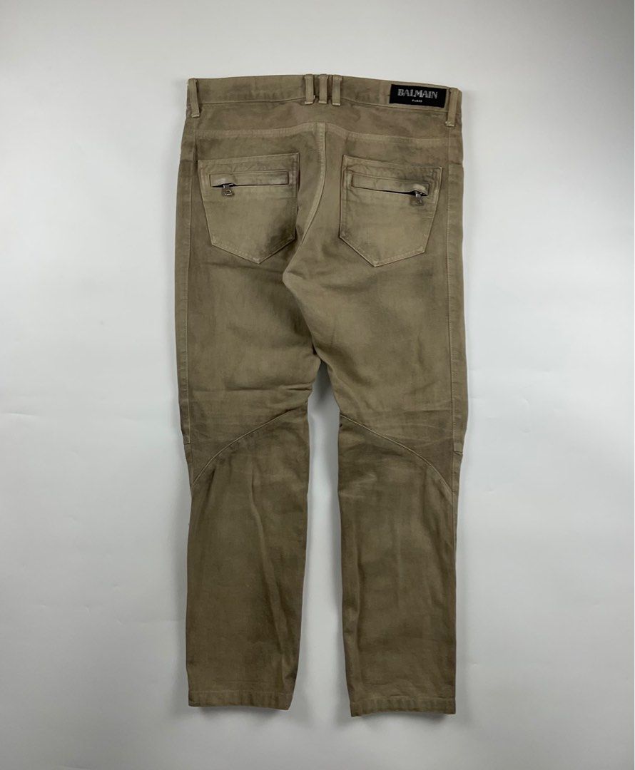 Balmain S/S'13 Biker Denim Pants (Category: Jeans) located in Paranaque City. Submitted by _baclarancartel (Listing ID 1334829408, Image 3). Description: Balmain S/S'13 Biker Denim Pants Sz 32 fits 34 Check measurements 9/10 Condition Waist: 17 Inseam: 29 Leg Opening: 7 Front Rise: 10.5 Thigh: 11.5 Knee: 8.5.