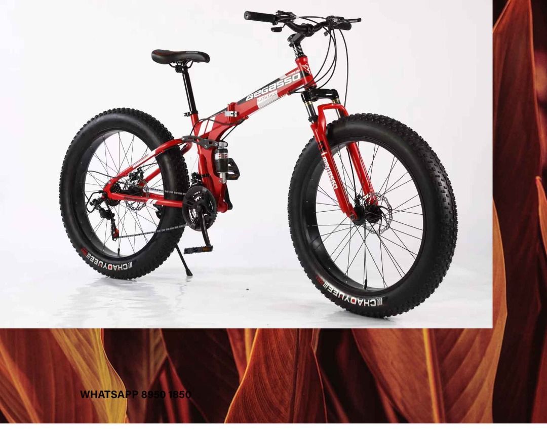 Begasso Foldable Fat bike 26 Inch 21 Speed Bicycles Fatbike Shimano Gear Mountain bike Foldable 20