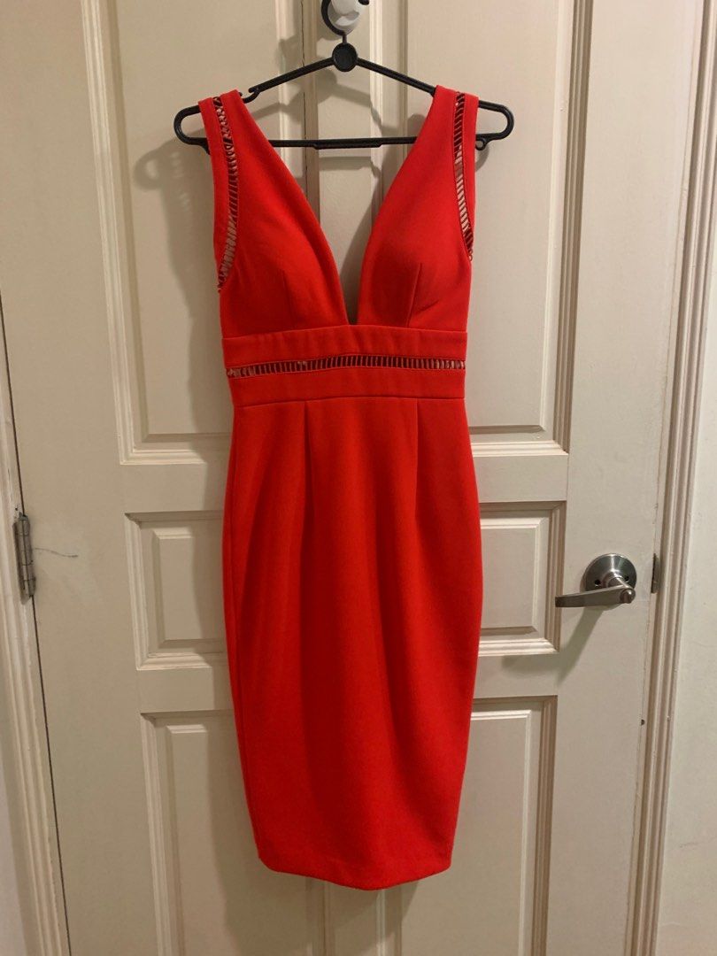 BRAND NEW SEXY LOW CUT RED DRESS Women s Fashion Dresses Sets Dresses on Carousell