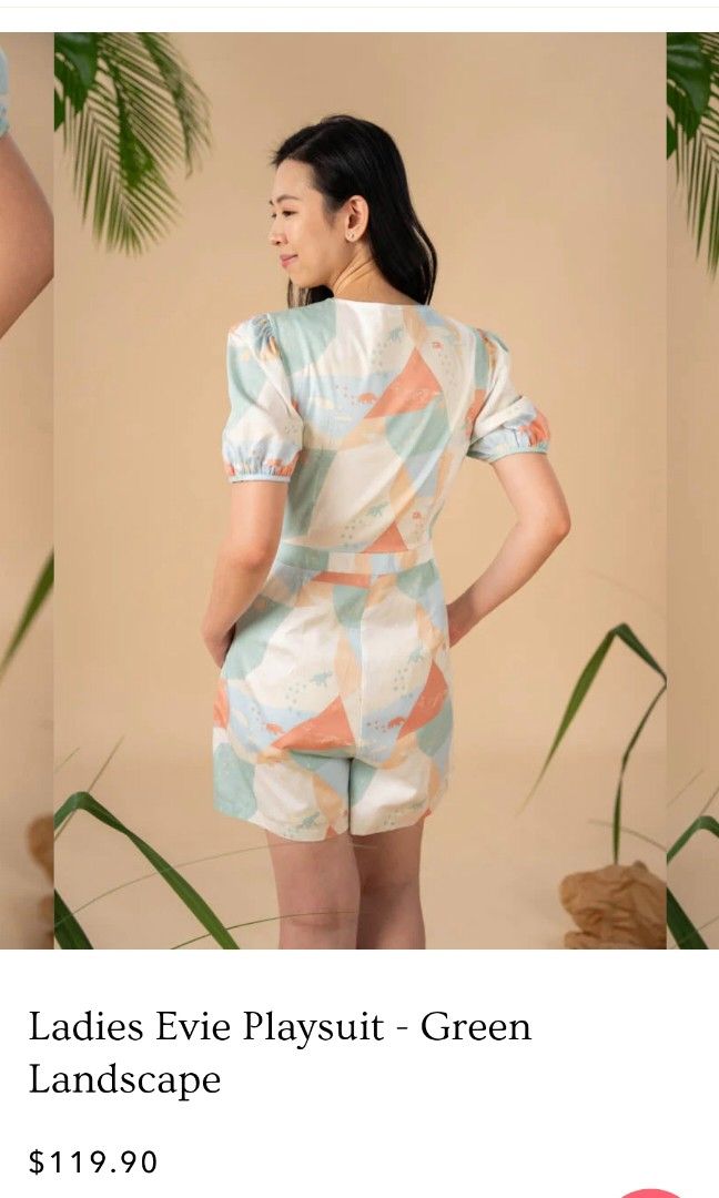 Elly Store Ladies Evie Playsuit Green Landscape